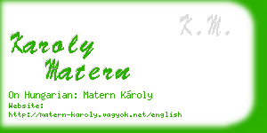 karoly matern business card
